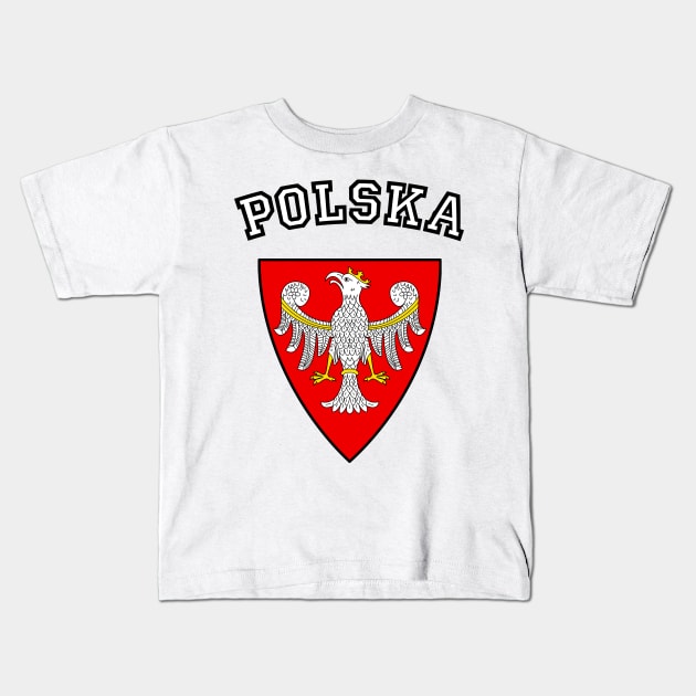 Vintage Style Poland/Polish Eagle Crest Design Kids T-Shirt by DankFutura